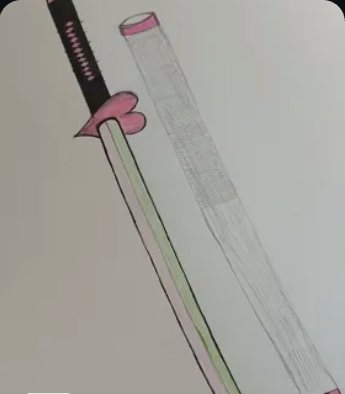 Drawing of a katana