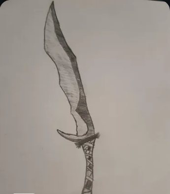 Pencil drawing of a blade