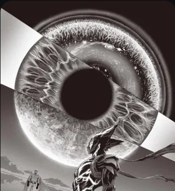 Manga panel with a giant eye